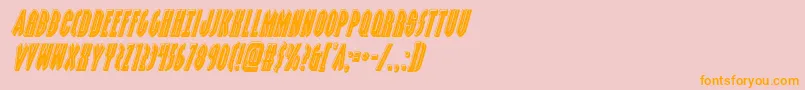 Grendelsmotherbevelital-Schriftart – Orangefarbene Schriften auf rosa Hintergrund