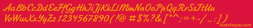 Zhikharevgtt Font – Orange Fonts on Red Background