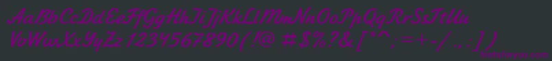 Czcionka Zhikharevgtt – fioletowe czcionki na czarnym tle