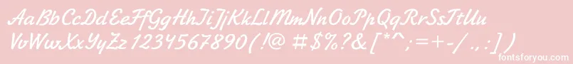 Fonte Zhikharevgtt – fontes brancas em um fundo rosa