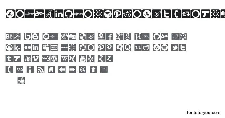 Schriftart SocialIconsProSet1Rounded – Alphabet, Zahlen, spezielle Symbole