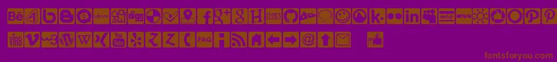 SocialIconsProSet1Rounded Font – Brown Fonts on Purple Background