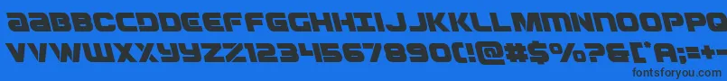Шрифт Ozdaleft – чёрные шрифты на синем фоне