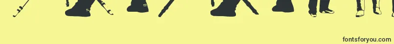 FenotypeDingsPeople0.5 Font – Black Fonts on Yellow Background