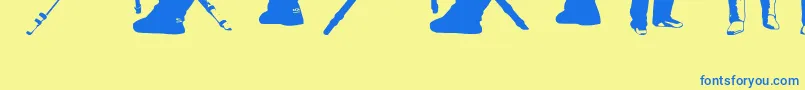 FenotypeDingsPeople0.5 Font – Blue Fonts on Yellow Background