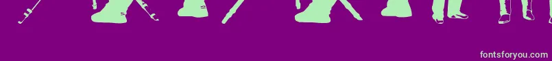 FenotypeDingsPeople0.5 Font – Green Fonts on Purple Background