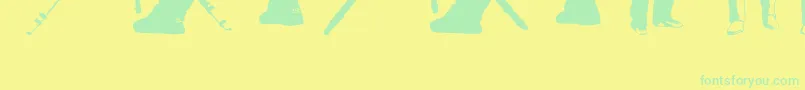 FenotypeDingsPeople0.5 Font – Green Fonts on Yellow Background