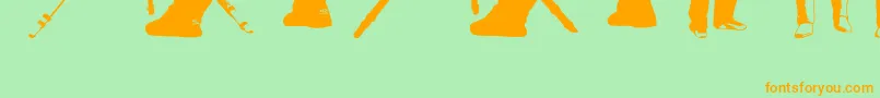 FenotypeDingsPeople0.5 Font – Orange Fonts on Green Background