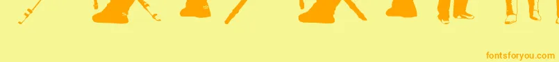 FenotypeDingsPeople0.5-Schriftart – Orangefarbene Schriften auf gelbem Hintergrund