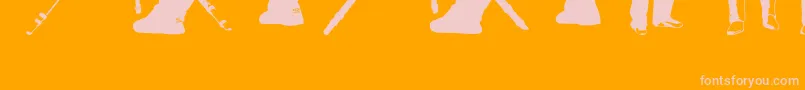 FenotypeDingsPeople0.5-Schriftart – Rosa Schriften auf orangefarbenem Hintergrund