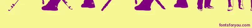 FenotypeDingsPeople0.5 Font – Purple Fonts on Yellow Background