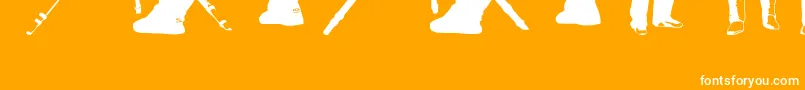 FenotypeDingsPeople0.5 Font – White Fonts on Orange Background