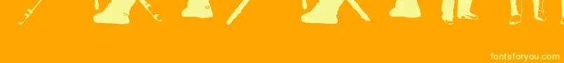 FenotypeDingsPeople0.5 Font – Yellow Fonts on Orange Background