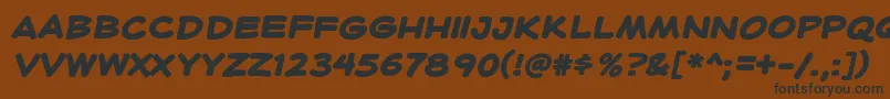 フォントHeroidBold – 黒い文字が茶色の背景にあります