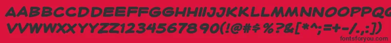 HeroidBold-Schriftart – Schwarze Schriften auf rotem Hintergrund