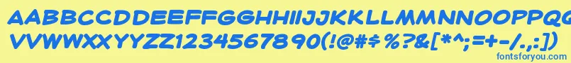 HeroidBold Font – Blue Fonts on Yellow Background