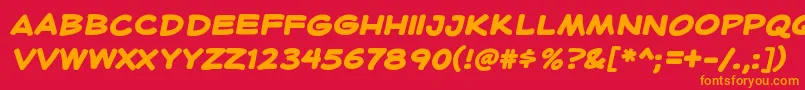 HeroidBold Font – Orange Fonts on Red Background