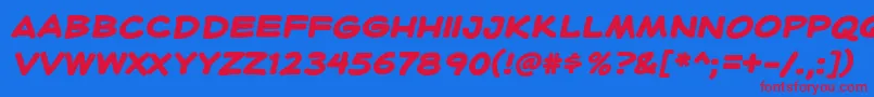 HeroidBold Font – Red Fonts on Blue Background