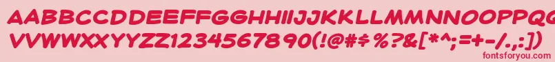 HeroidBold-Schriftart – Rote Schriften auf rosa Hintergrund