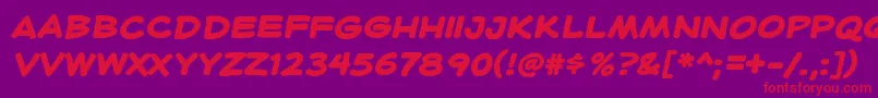 フォントHeroidBold – 紫の背景に赤い文字