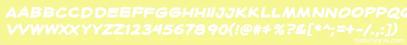 フォントHeroidBold – 黄色い背景に白い文字