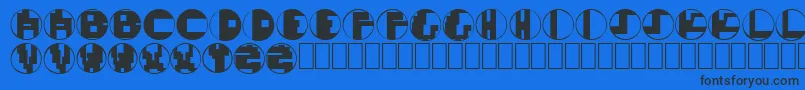 Шрифт MondoTechno – чёрные шрифты на синем фоне