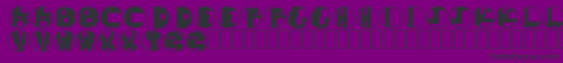 MondoTechno-fontti – mustat fontit violetilla taustalla