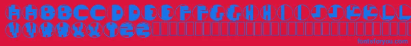 MondoTechno Font – Blue Fonts on Red Background