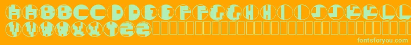 MondoTechno Font – Green Fonts on Orange Background