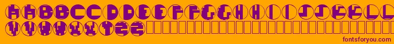 MondoTechno Font – Purple Fonts on Orange Background