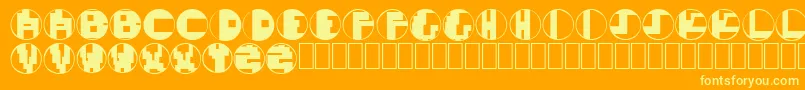 MondoTechno Font – Yellow Fonts on Orange Background