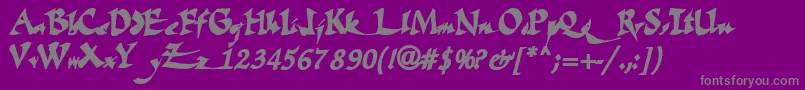 Fatescripttext29Bold-Schriftart – Graue Schriften auf violettem Hintergrund
