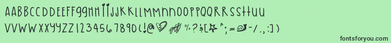Pastelskies Font – Black Fonts on Green Background