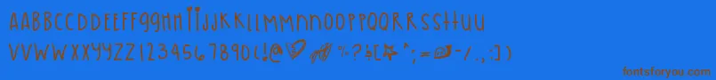 Pastelskies Font – Brown Fonts on Blue Background