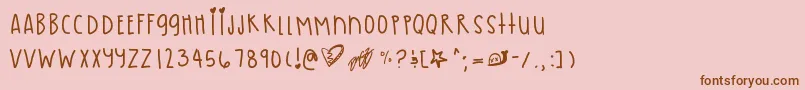 Pastelskies Font – Brown Fonts on Pink Background