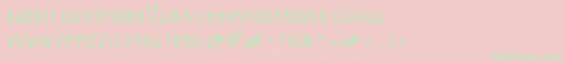 Pastelskies Font – Green Fonts on Pink Background