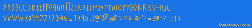 Pastelskies Font – Orange Fonts on Blue Background