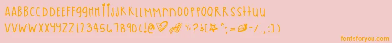 Pastelskies Font – Orange Fonts on Pink Background
