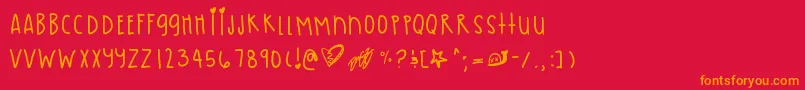 Pastelskies Font – Orange Fonts on Red Background