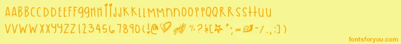Pastelskies Font – Orange Fonts on Yellow Background