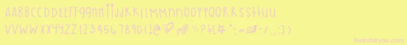 Pastelskies Font – Pink Fonts on Yellow Background