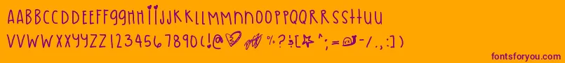 Pastelskies Font – Purple Fonts on Orange Background