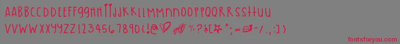 フォントPastelskies – 赤い文字の灰色の背景