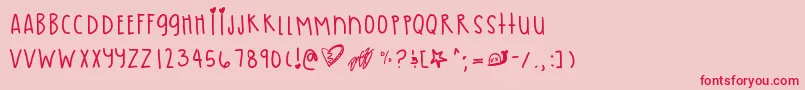 Pastelskies Font – Red Fonts on Pink Background