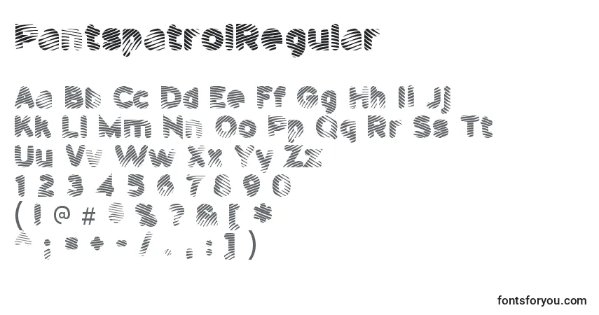 A fonte PantspatrolRegular – alfabeto, números, caracteres especiais