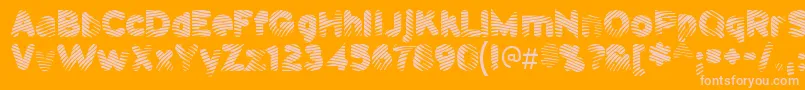 Czcionka PantspatrolRegular – różowe czcionki na pomarańczowym tle