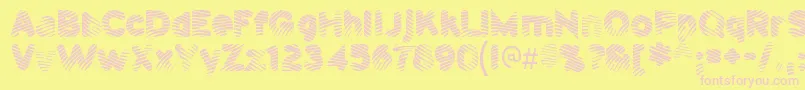 PantspatrolRegular-Schriftart – Rosa Schriften auf gelbem Hintergrund