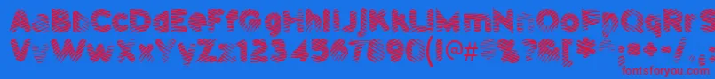 PantspatrolRegular Font – Red Fonts on Blue Background