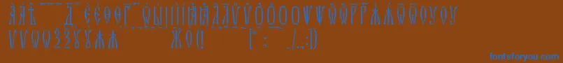 ZlatoustKucsSpacedout Font – Blue Fonts on Brown Background