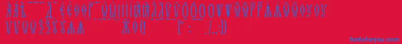 ZlatoustKucsSpacedout Font – Blue Fonts on Red Background